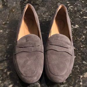 Clark grey loafers suede